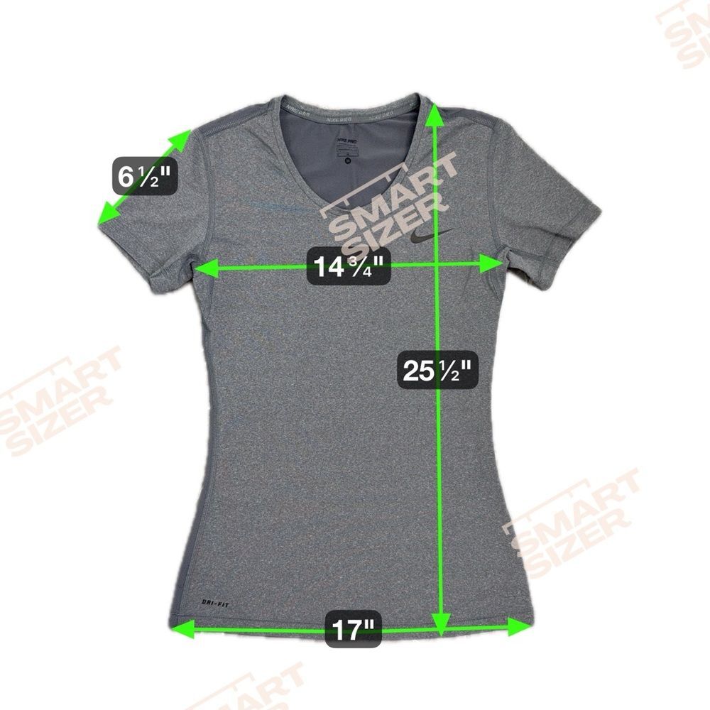Nike PRO Women's Gray Short Sleeve Fitted DRI Fit Tee Size M - Picture 4 of 4